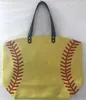 2021 Leinwand Outdoor Strand Sport Leinwand Handtaschen Softball Baseball Tote Fußball Schultertaschen Mädchen Volleyball Totes Aufbewahrungstaschen5309100