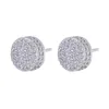 Or et argent couleur Micro Pave CZ vis retour boucles d'oreilles pour les femmes bijoux de fête de mariage