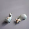 Fish Ceramic Mini Tea Pet Creative Miniature Lovely Buffalo and Small Fish Tea Accessories