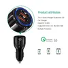 QC3.0 Caricabatteria da auto veloce per telefono cellulare Caricabatteria da auto doppio USB ricarica rapida 3.0 Adattatore di ricarica rapida Caricatore USB per telefono mini auto