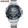 Weide New Fashion Men Sport Watch Top Luxury Brand Full Steel Strap Military Analog Digital Causal Clocks Man Relogio Masculino