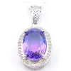 10st LuckyShine 4 Color Valfri Holiday Gift Jewelry Tourmaline Gems Silver Vintage Halsband Pendants Fashion Jewelry 299W