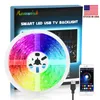 DIY 5050 RGB LED Şerit Su Geçirmez DC 5 V USB LED Işık Şeritler Esnek Bantlı 50 cm 3m Bluetooth Uygulama Kontrolü TV Arkaplan