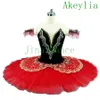 アダルトブラックスワンクラシックバレエTutu Gold Red Professional Ballet Tutu for Girls Black Ballet Costume Performance Dance Dress319c