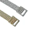 Mode Luxus Zehn Reihe Helle Volle Strass Intarsien frauen Gürtel Weibliche Braut Breite Bling Kristall Diamant Taille Kette Gürtel 2019 Y19070503