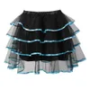 Halloween Christmas Multicolor Plus Size Black Layered Mini Mesh TUTU Skirt (can match with Corset Top) Big and Tall S-6XL