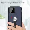 Finger Holder Phone Case voor iPhone 11 Pro Max XS XR X Hybrid Armor Defender Kickstand Case Finger Grip Stand Auto Mount Cover