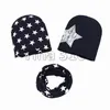 Höst och vintersäsong Barnens halsduk hatt tryckt stickad hatt Tre bitar Baby Star Hat Scarf Three Pieces T3i5189