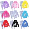 Tiktok Kids Set Långärmad Pullover Hoodie Byxor Bomull Blandning Multicolor Valfria barn Kläder Sweatshirt Boy / Girl Clothing 2pcs / set