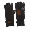 Femmes hommes écran tactile gants d'hiver chaud couleur unie coton plus chaud Smartphones conduite gant en tricot femme épaissir gants