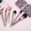 9pcs High quality Makeup Brushes Set with a Bag Small grape Foundation Blusher Face Contour Concealer Eyeshadow Make up Brush Cosmetic Kit