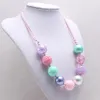 Mode Design Meisjes Baby Chunky Kralen Ketting Verstelbare Touw Ketting Ketting Kleurrijke Dikke Sieraden voor Kind Kinderen