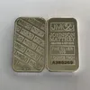 10 pcs Non magnetic Johnson Matthey silver gold plated bar 50 mm x 28 mm 1 OZ JM coin decoration bar with different laser serial n8056409