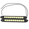 2 pçs led cob lâmpada 12v 5w fonte de luz flexível tira silicone 10 grades carro luz circulação diurna diy lâmpada do carro branco frio led strip1994890