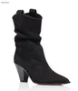 2019 Neuankömmling Damen Stiefeletten mit spitzer Zehenpartie STIEFEL Slip-on-Booties Partyschuhe Damen Western Botas Kleid Booties Damenschuhe