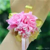 Gorąca Sprzedaż Ślub Imitacja Nadgarstka Kwiat Druhna Siostry Nadgarstek Wrist Wedding Decoration Bridal Prom Flower T3i0008