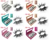 25mm Cımbız ile 3D Vizon Kirpikler Ambalaj Kutusu 3 Çift / Set Göz Lashes Dağınık Çapraz Kalın 5D Yanlış Kirpik