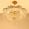 Moderne 100% Messing Crystal Kroonluchter LED Licht Romantisch Frans Koper Kroonluchters Lichten Armatuur Slaapkamer Woonkamer Thuis Binnenverlichting