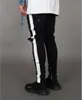 Men's Jeans2024 designer New Fashion Mens Jean Street Black Holes White Stripes Jeans Hiphop Skateboard Pencil Pants