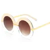 Luxury-Oversized Round Sunglasses Women Pink Gradient Circle Sun Glasses Female Half Transparent Gradient Oculos Free Shipping