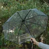 環境に優しい透明なパラグアス自動傘レイン女性男性Sun Rain Paraguasコンパクトな防風のクリアンバブラCS
