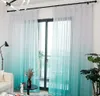 2020 Curtain Simple Brying Printing Window Yarn Blue0126926623