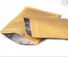 Ziplock Food Candyパッケージバッグの中のクラフト紙シール可能なアルミホイル小さな平底ゴールドジップロックバッグ100ピース