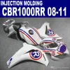 Injektion OEM Bodywork Set för Honda CBR1000RR 2008-2011 Fairings CBR 1000 RR White Blue Repsol Custom Fairing Kit 08 09 10 11 # U52