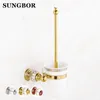 Luxe Golden European Style Messing Crystal Toilet Borstel Houder, Vergulde Toilet Borstel Badkamer Producten Badkamer Accessoires Y200407