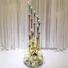 Nieuwe stijl hoge kristallen bruiloft gangpijler metalen bloem display stand crystal bloem stand bruiloft decoratie Senyu0452