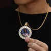 Ny skräddarsydda foto runda medaljonger halsband hängsmycke med rep kedja för män hip hop smycken
