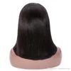 Lijmloze Bob Kant Voor Menselijk Haar Pruiken Voor Zwarte Vrouwen Braziliaans Maagdelijk Haar Korte Volledige Kant Pruiken Met Babyhaar Pre Geplukt557652207005