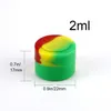 Silicone Container Food Grade Rubber 2ML Non-stick Round Mini Jars Dab Tool Rubber Storage Box Oil Holder Small Wax Container