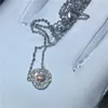 Pingente brilhante Com colar de Prata Esterlina 925 Bijoux 5A zircão Cz Noivado de casamento Pingentes para as mulheres bijuterias