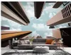 Anpassade bakgrundsbilder modern minimalistisk stad arkitektur himmel moln bakgrund väggmålning 3d stereoskopisk tapet
