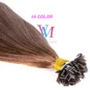 VMAE Estensioni dei capelli umani vergini europei a punta piatta VMAE Fusione di cheratina 1 g / supporto 100 g Diritto di seta pre-legato Biondo dorato