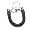 Plástico preto retrátil Chaveiro mola espiral estiramento Cadeia Keychain para as Mulheres Homens Limpar Key titular do telefone Presentes Anti Perdido o Keyring