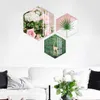 Peintures de chambre, petites plantes vertes claires et fraîches, fleurs et plantes hexagonales, salon chambre à coucher, porcelaine de cristal collante