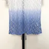 2020 francesi l'inizio della primavera e l'estate ultimo stile Lettera jacquard cava gradiente di cielo blu T-shirt di alta qualità europea di Parigi uomini e donne