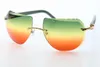 Lunettes de soleil sans monture 8200763 Green Plank Glasses design Lunettes de soleil chaudes New Shield Optical Unisex C Décoration Accessoires de mode Or 18 carats