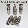 Sigara Titanyum Tırnak 6 in 1 Fit 16mm Coil Domeless Kuvars Banger Çivi Erkek ve Kadın GR2Titanium Bangers için