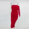 Ribbed Mesh Cocktail Dresses Women Slash Neck Midi Summer 2019 Party Formal Evening Gowns Split Cocktail Dress