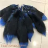 10 unids/lote-40 cm/16 "Llavero de cola de piel de zorro auténtica, llavero de juguete para Cosplay, bolso de mano, colgante peludo para teléfono