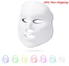 DHL expédition rapide gratuit Photon LED Masque Facial Thérapie 7 couleurs Lumière Soins de la Peau Rajeunissement Rides Acné Enlèvement Visage Beauté Spa LED Masque