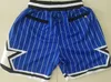 Nouveau Short Team Shorts 92-93 Vintage Baseketball Short Zipper Pocket Vêtements de course Noir Blanc Stripe Couleur Just Done Taille S-XXL