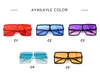 2019 occhiali da sole quadrati di oversize Women New Trendy Flat Top Red Blue Clear Lens Uomini Vintage Gradient Shades Uv400