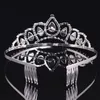 Purple Crystal Diamond Girls Headpieces Combs Kids Crown Flower Girl Rhinestone Baby Head Pieces For Wedding Girls Accessories Pannband 345Y
