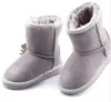 2020 Gift Classic Short Child Snow Boot Girl Boy Winter Boots Kids Baby Laarzen Cowhide Winter Boots EUR Size: 21-35