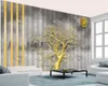 3D papel de parede mural árvore de ouro simples guarda-chuva de papel sala de estar quarto tv fundo parede papéis de parede brancos wall wallers
