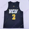 Basketbalshirts VCU Basketbalshirt NCAA College De'Riante Jenkins Marcus Evans Marcus Santos-Silva Issac Vann Corey Douglas Mike'L Simms Crowfield